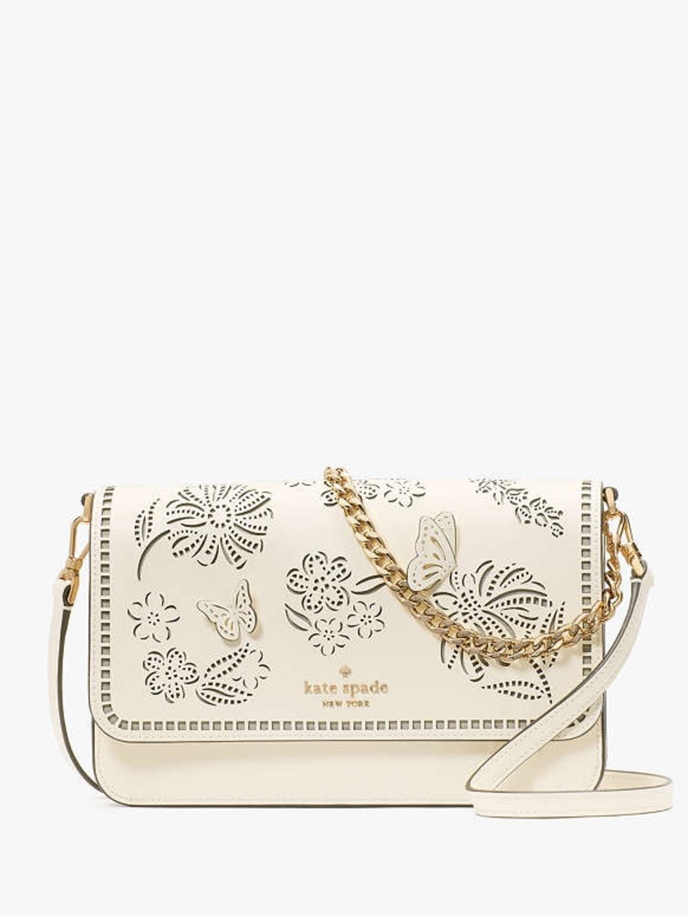 Kate Spade Madison Perforated Willow Butterfly Convertible Crossbody Bag, NWT